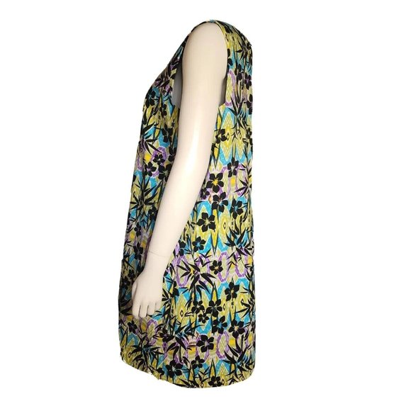 EMMA & MICHELE Blue Green Hawaiian Floral Sleeveless Dress Womens Size 12 - Picture 2 of 7